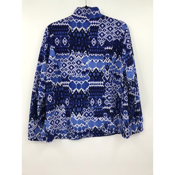 Chico's Zenergy Lightweight Zip Stretch Mock Neck Jacket Blue 2 (12) - Picture 5 of 5